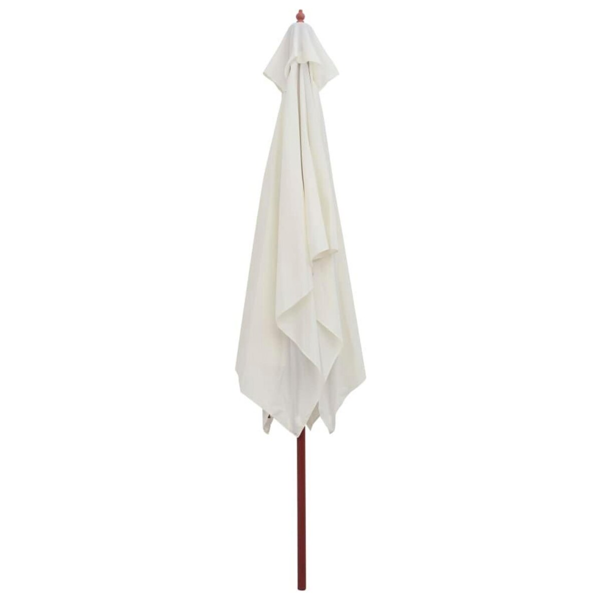VIDAXL Parasol avec poteau en bois 200 x 300 cm Blanc creme