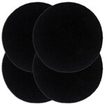 VIDAXL Napperons 4 pcs Noir Plain 38 cm Rond Coton