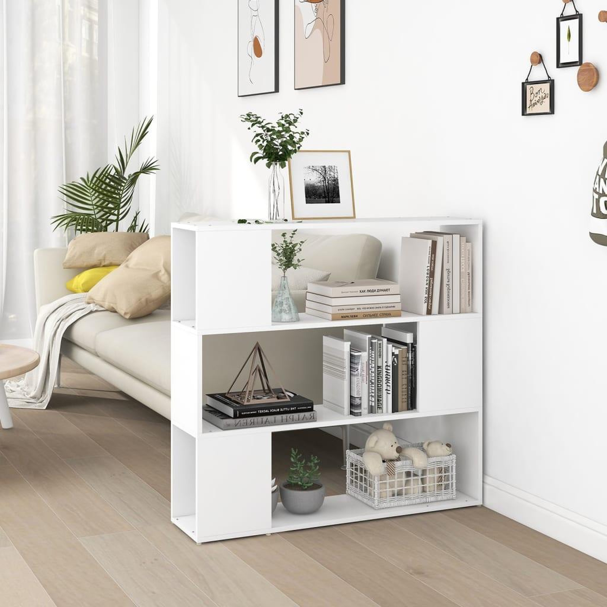 Voir la diapositive 1 : VIDAXL Bibliotheque/Separateur de piece Blanc 100x24x94 cm