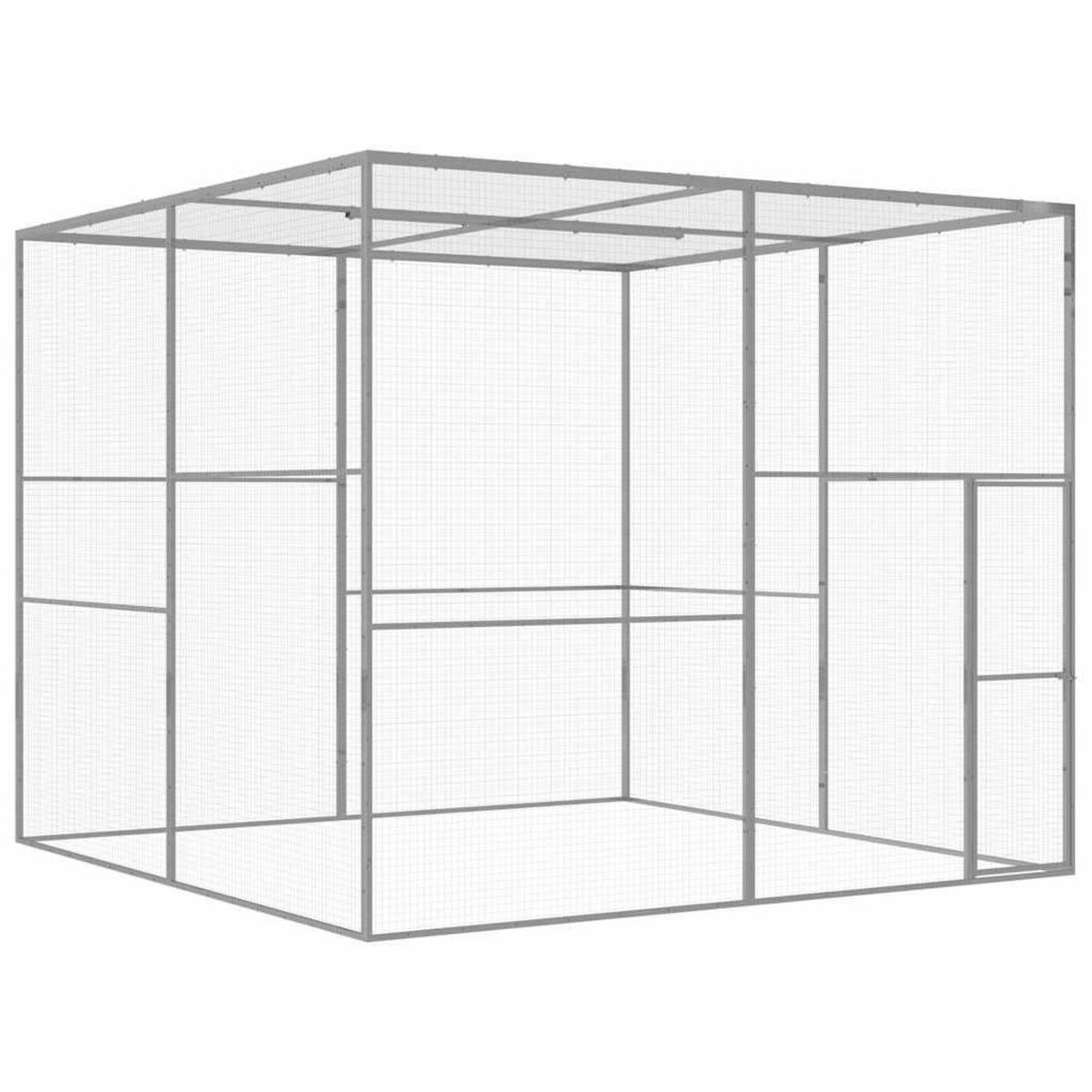 VIDAXL Cage pour chat 3x3x2,5 m Acier galvanise