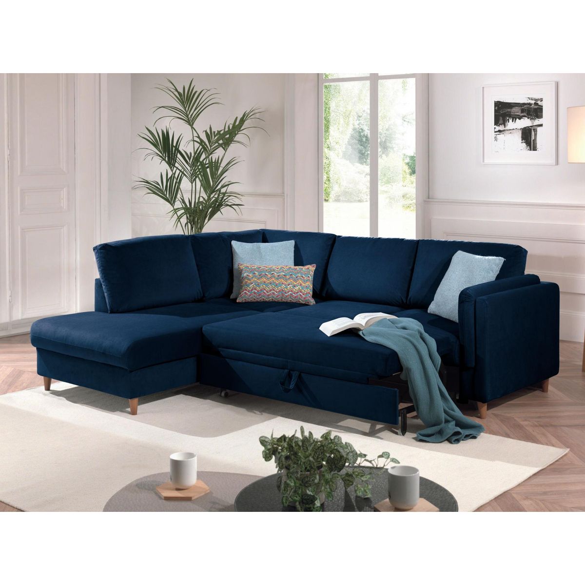 LISA DESIGN Brooke - canapé d'angle gauche - convertible - 5 places - en velours