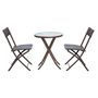 Voir la diapositive 6 : OUTSUNNY Ensemble salon de jardin 2 places table ronde pliable plateau verre trempé chaises pliantes résine tressée chocolat