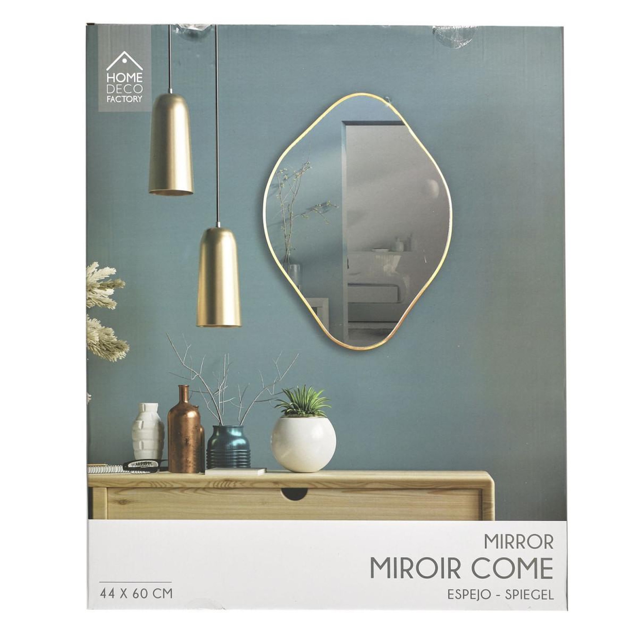 Voir la diapositive 4 : The Home Deco Factory Miroir Déco  Losange  60cm Or