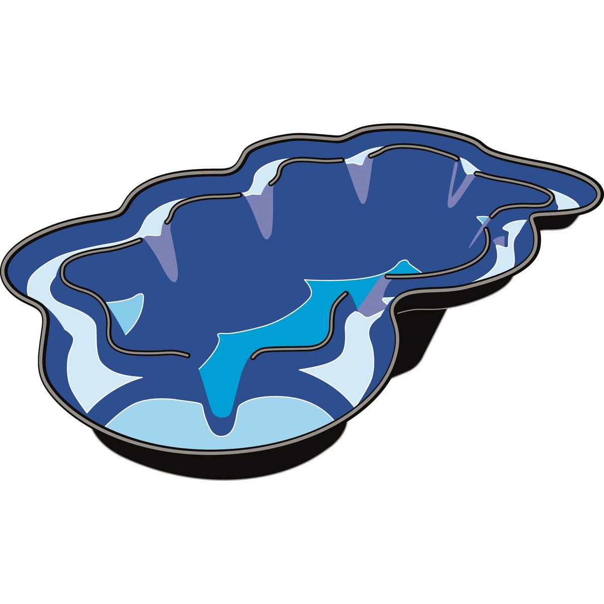 UBBINK Bassin préfabriqué modèle Neptune 3800 Litres