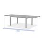 Voir la diapositive 3 : HESPERIDE Table de jardin extensible en aluminium effet bois 10 places EVASION - Lin et vert laurier
