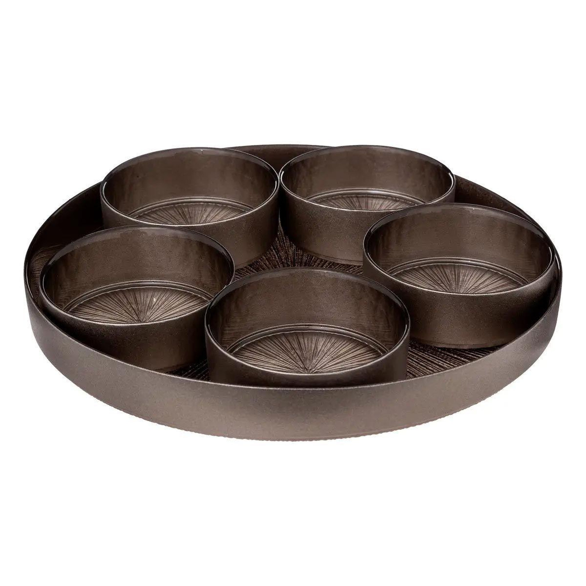 SECRET DE GOURMET Service apéritif 6 pièces  astra  34cm champagne