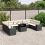 Voir la diapositive 1 : VIDAXL Salon de jardin 11 pcs avec coussins noir resine tressee