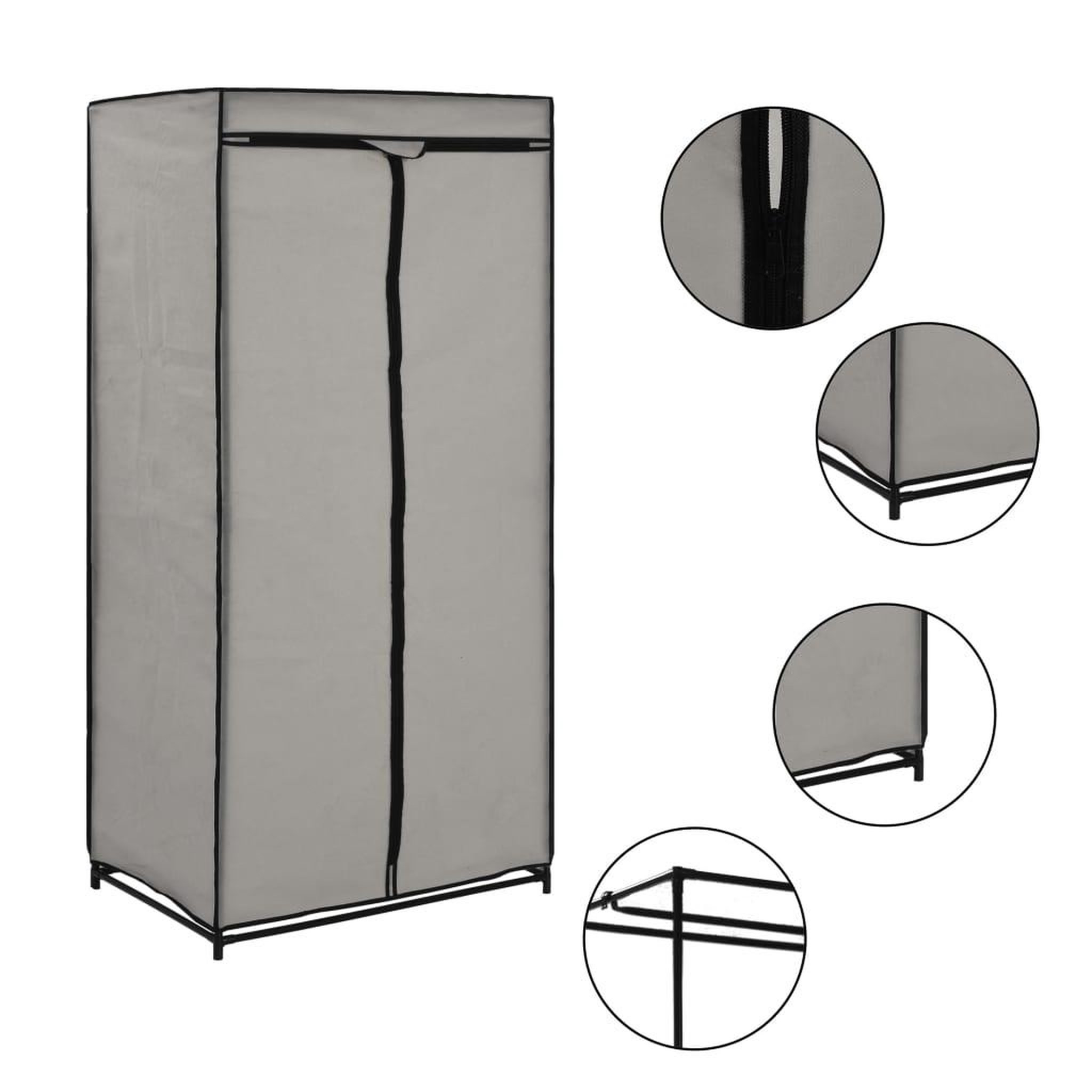Voir la diapositive 2 : VIDAXL 2 pcs Garde-robes Gris 75x50x160 cm