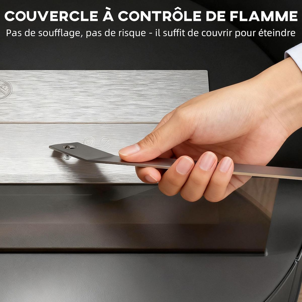 HOMCOM Cheminée éthanol - cheminée bioéthanol design cylindrique - réservoir 0,9L dia. 32 x H.55 cm acier noir