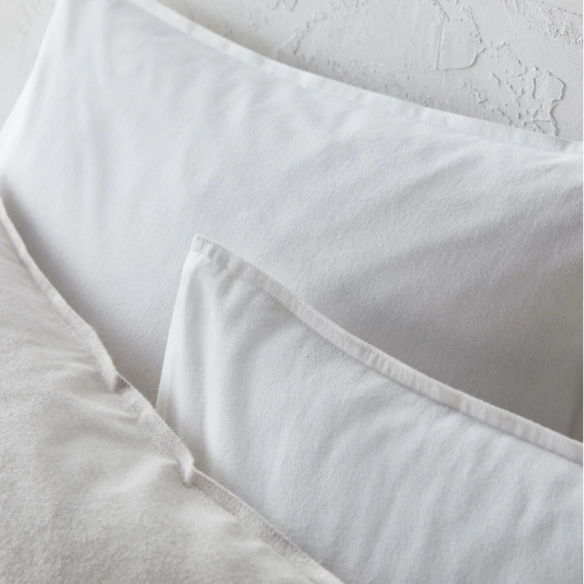 COTON PUR Lot de 2 protège taie flanelle 50 x 70 cm / 100% Coton