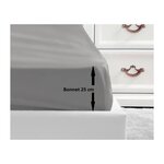 LOVELY HOME LOVELY HOME Drap Housse 100% coton 160x200x25 cm gris clair