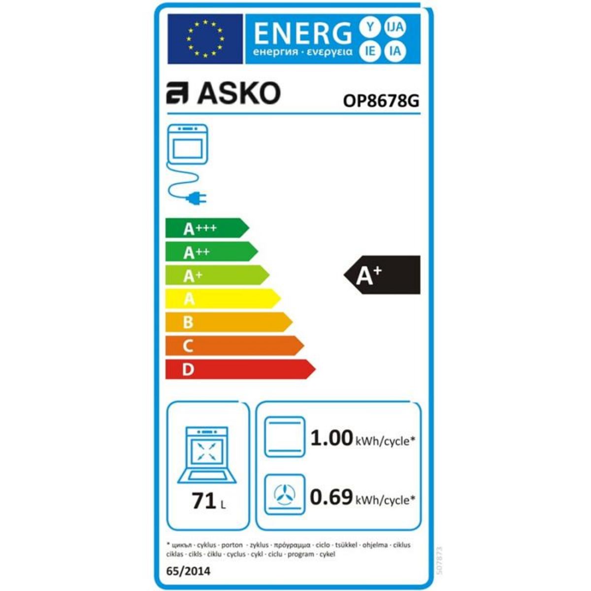 ASKO Fours encastrables Multifonction 71L ASKO 56cm, 4743490