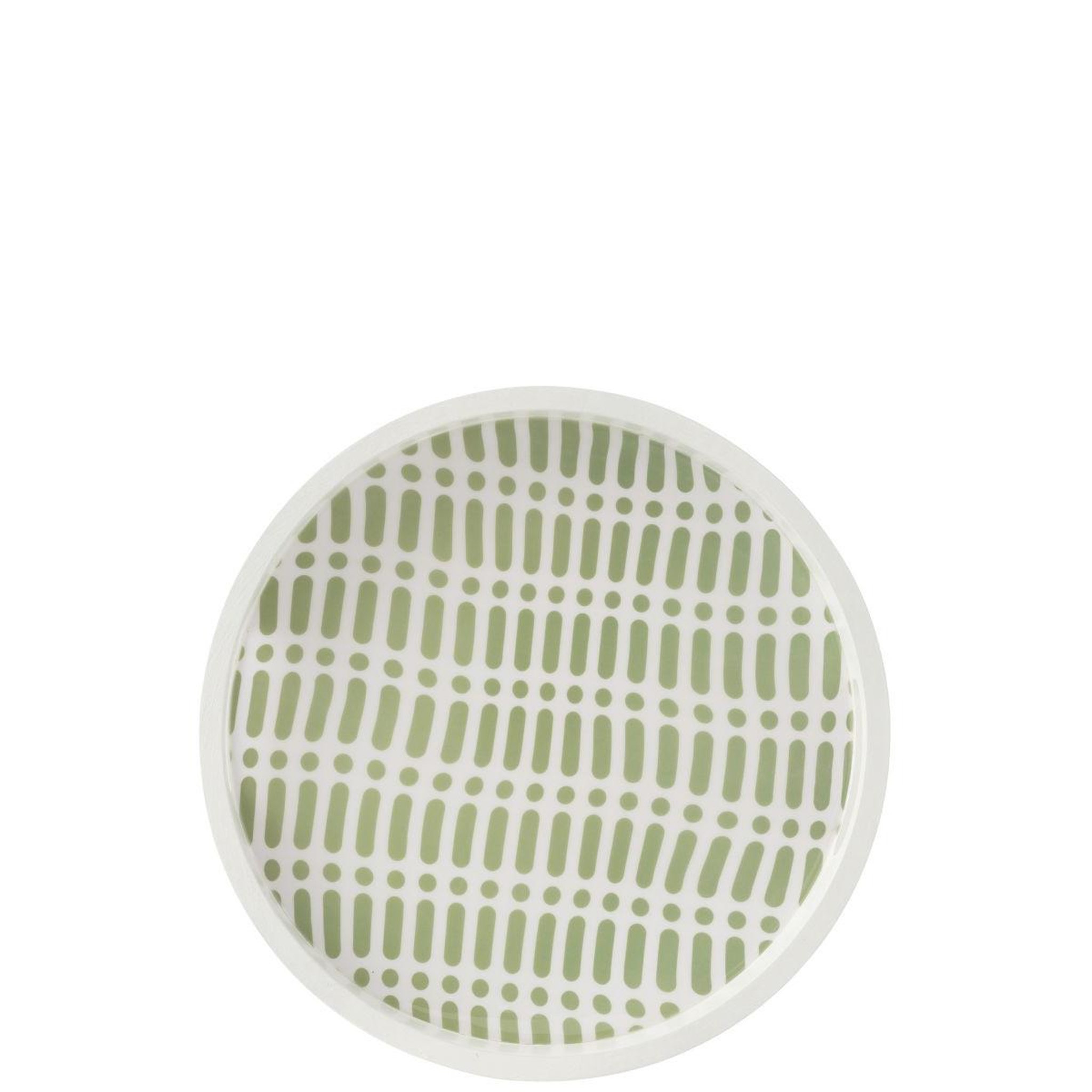 Voir la diapositive 2 : J-LINE Plateau de service en bois  tod  40cm vert & blanc