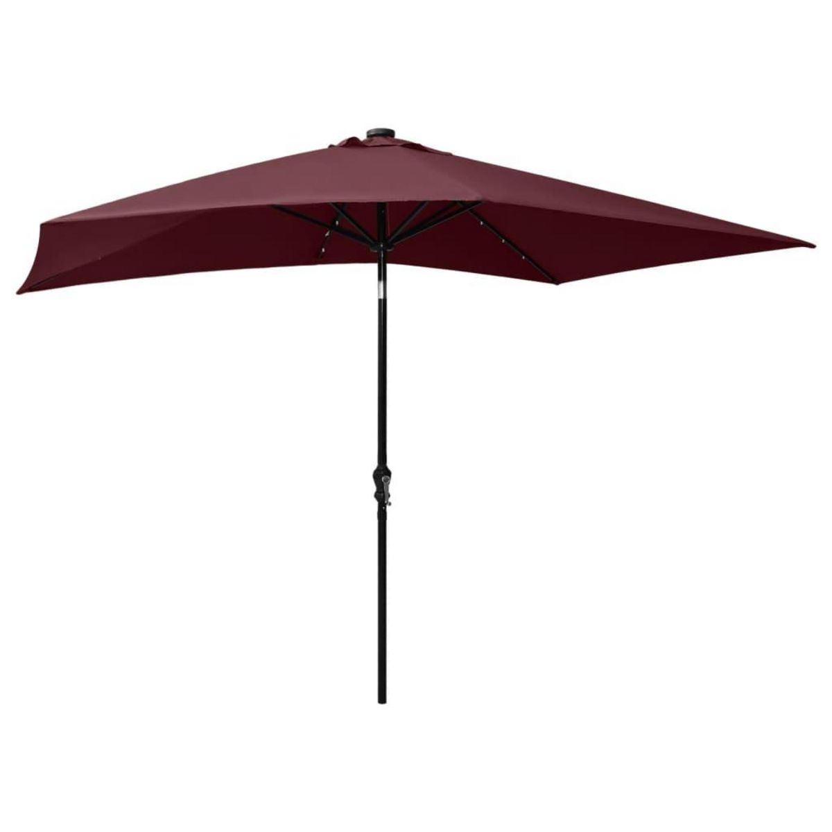 VIDAXL Parasol de jardin avec LED et mat en acier rouge bordeaux 2x3 m