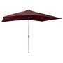Voir la diapositive 4 : VIDAXL Parasol de jardin avec LED et mat en acier rouge bordeaux 2x3 m