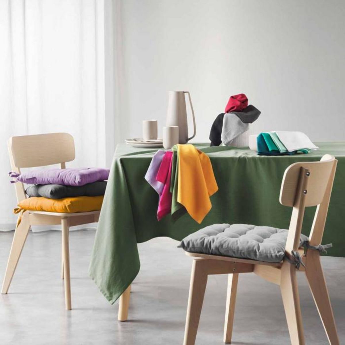 Paris Prix Lot de 3 Serviettes de Table  Mistral  40x40cm Moutarde