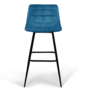 Voir la diapositive 3 : ID MARKET Lot de 4 tabourets de bar MADY en velours mix color bleu, gris clair, gris foncé, jaune