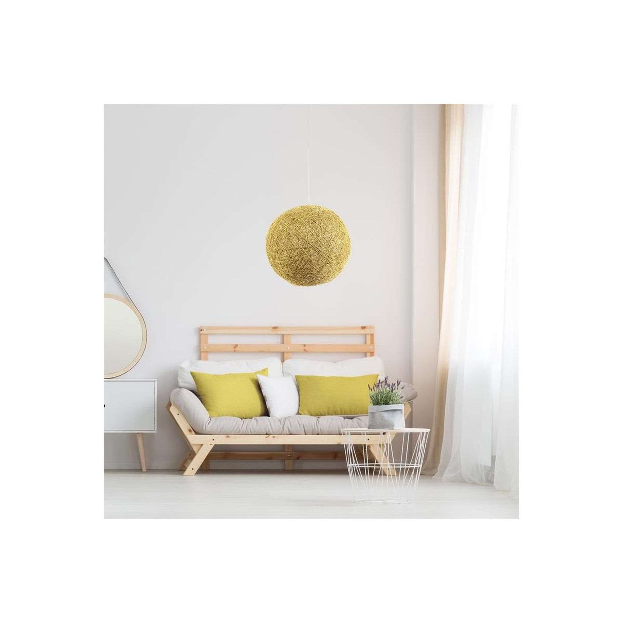 Voir la diapositive 3 : The Home Deco Factory Abat-jour déco  suspension  30cm moutarde