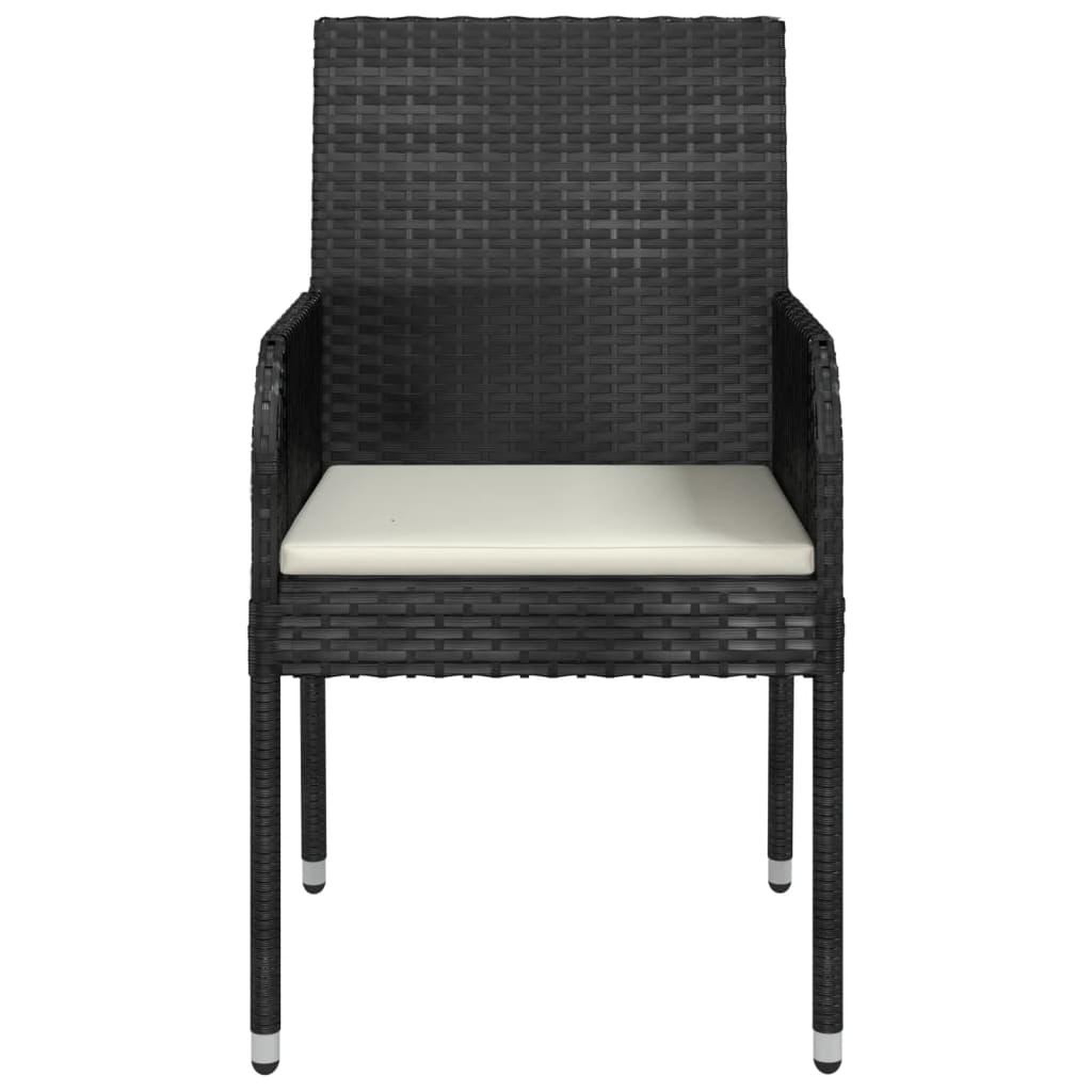Voir la diapositive 5 : VIDAXL Chaises de jardin lot de 2 avec coussins Resine tressee Noir