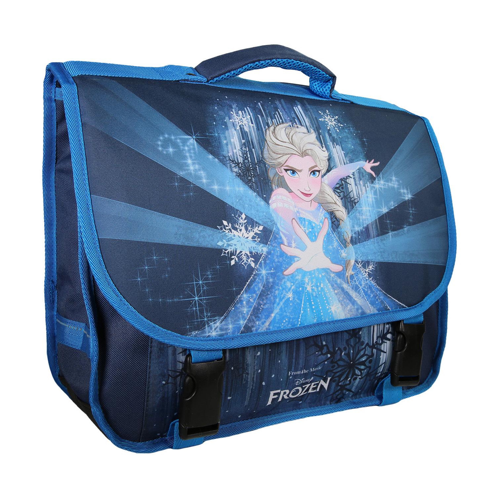 Voir la diapositive 2 : Bagtrotter Cartable Scolaire Primaire 38cm La Reine des Neiges - Frozen Disney Bleu Marine  2 Compartiments - Bagtrotter