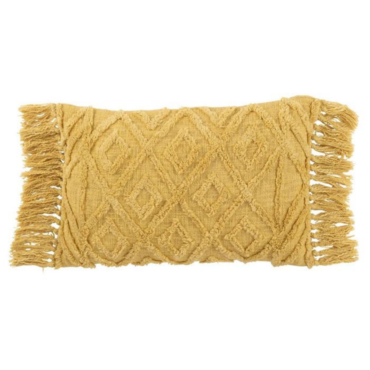 Paris Prix Coussin Déco Pompons  Amalia  40x78cm Moutarde