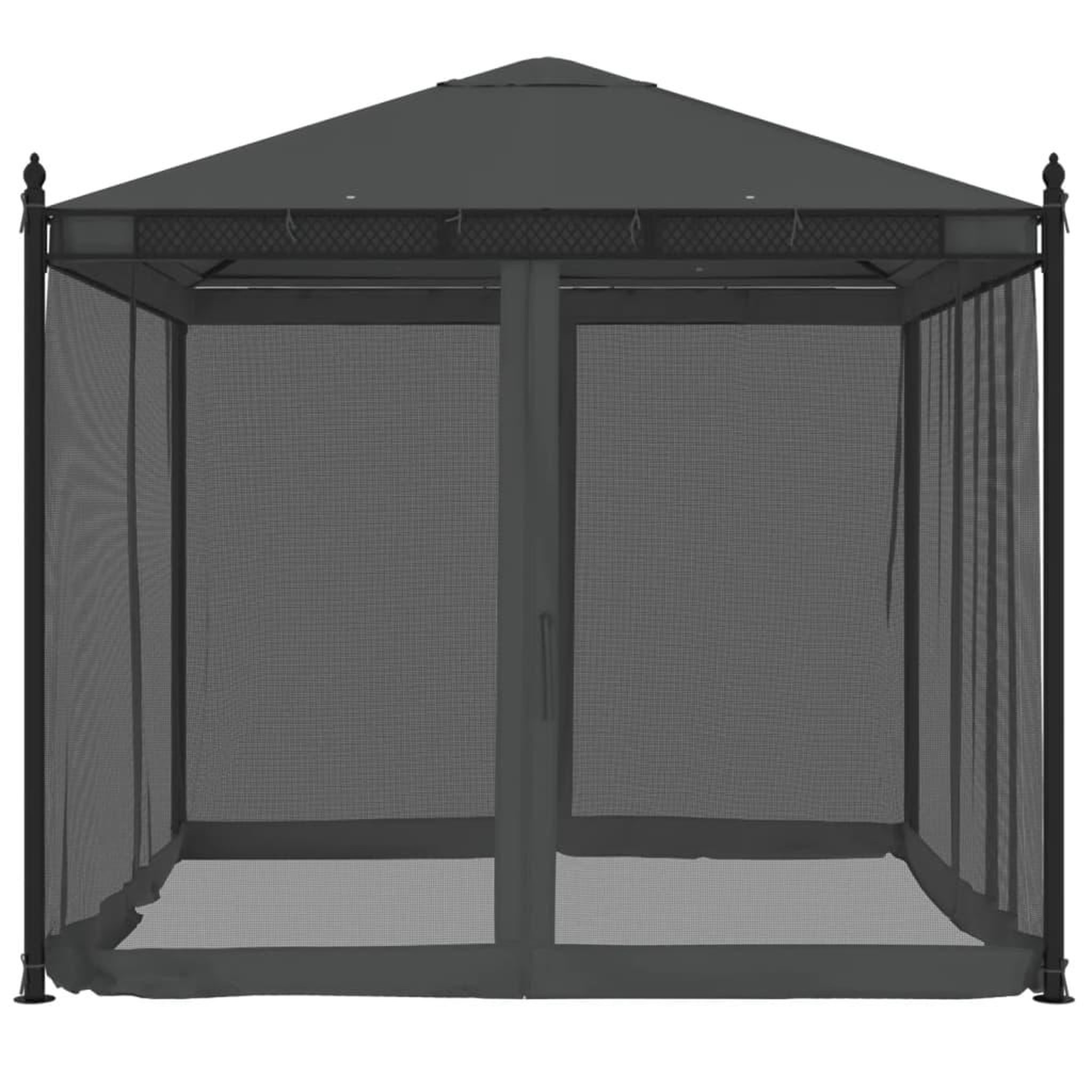 Voir la diapositive 3 : VIDAXL Tonnelle avec parois en filet anthracite 2,93x2,93 m acier