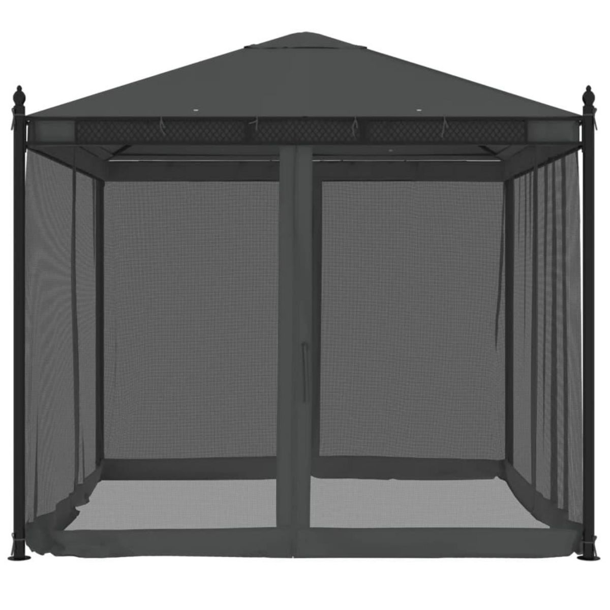 VIDAXL Tonnelle avec parois en filet anthracite 2,93x2,93 m acier