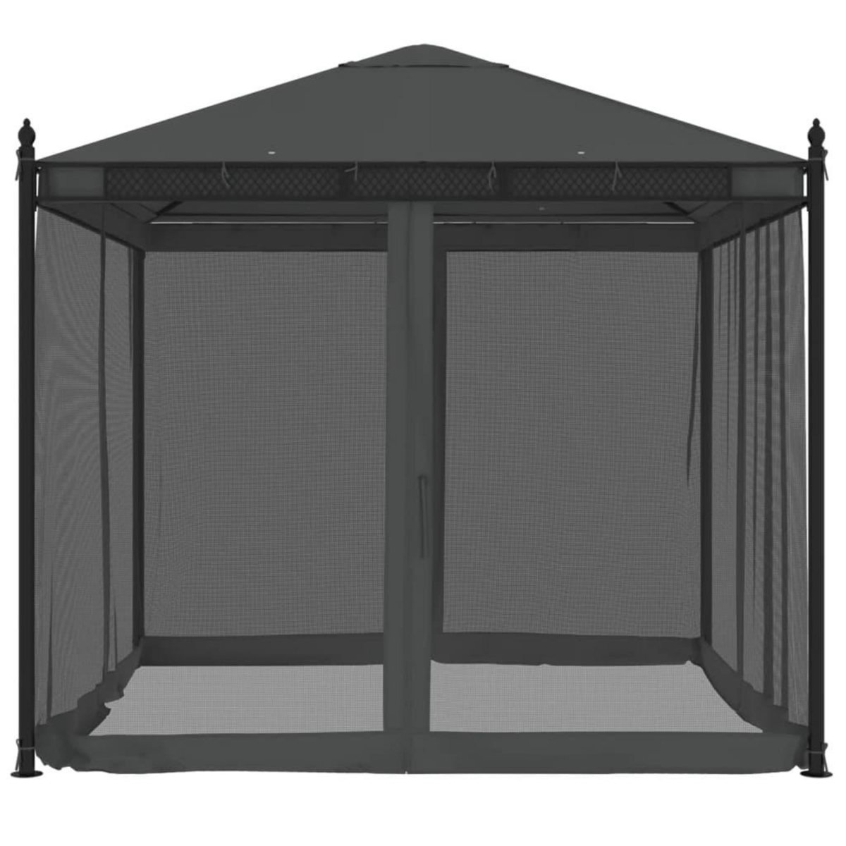 VIDAXL Tonnelle avec parois en filet anthracite 2,93x2,93 m acier