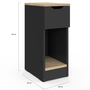 Voir la diapositive 5 : ID MARKET Lot de 2 tables de chevet ANOUK 1 tiroir avec niche noir et bois