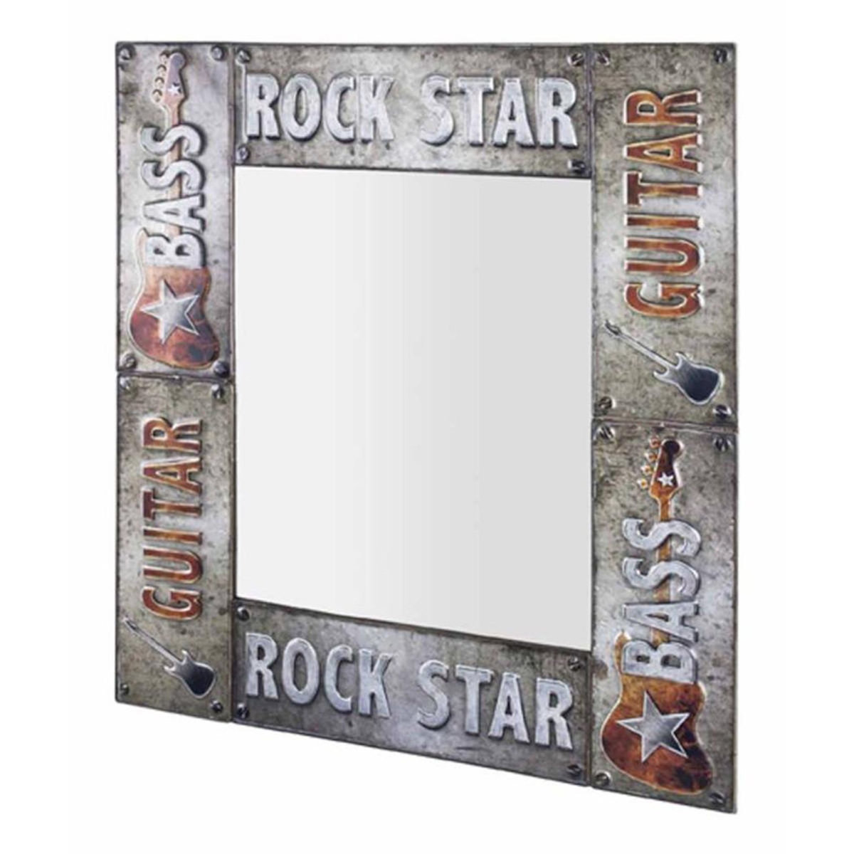 Paris Prix Miroir Mural Vintage  Guitare  74cm Argent