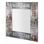 Paris Prix Miroir Mural Vintage  Guitare  74cm Argent