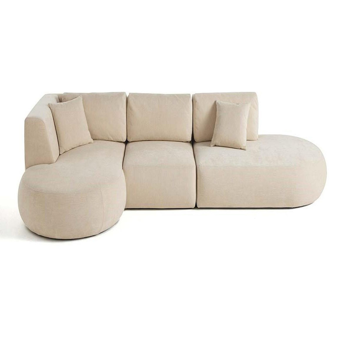 LISA DESIGN Santorini - canapé modulable d'angle gauche - 5 places - en tissu texturé