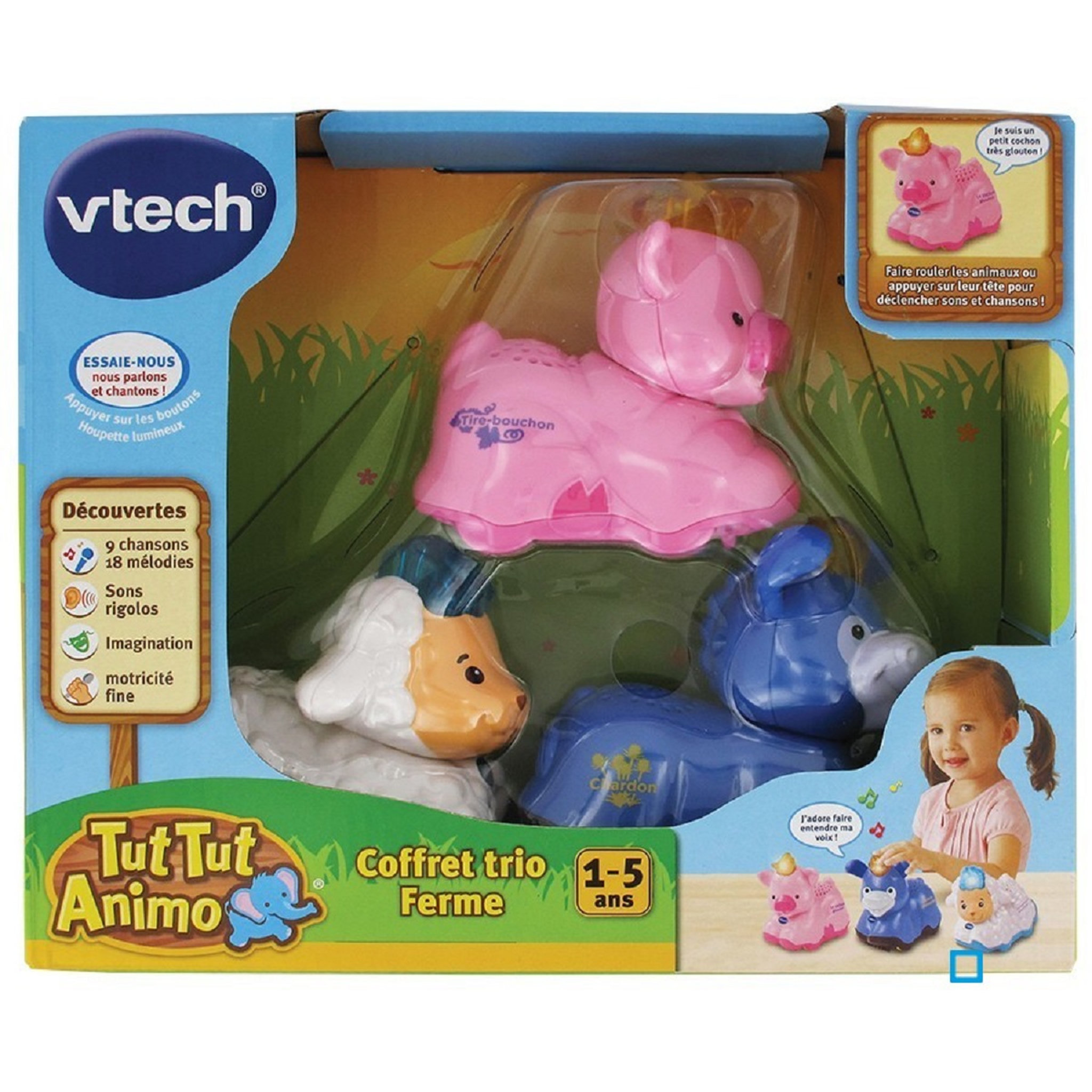 Voir la diapositive 2 : VTECH Coffret trio Ferme (Cochon + Mouton + Ane) - Tut Tut Animo
