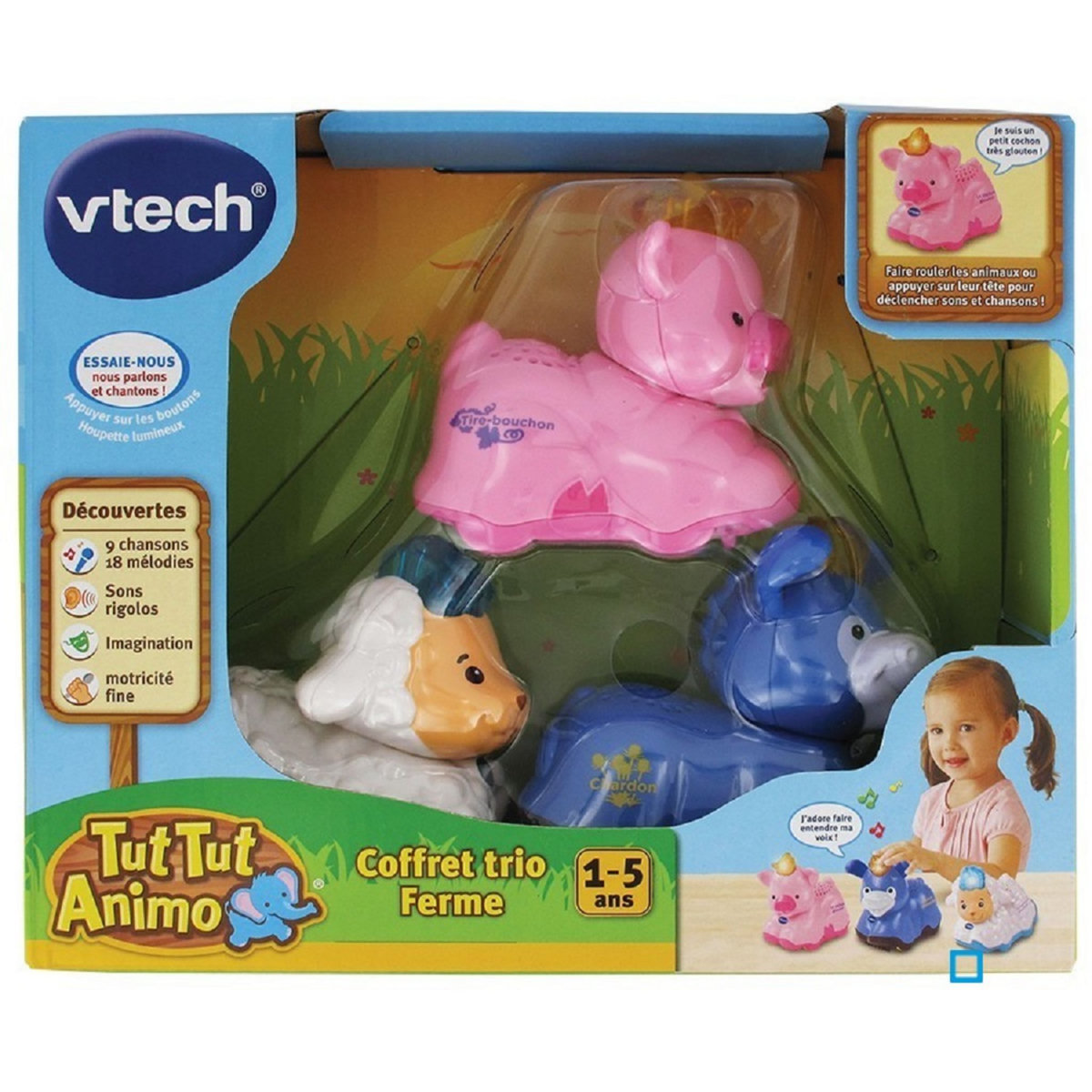 VTECH Coffret trio Ferme (Cochon + Mouton + Ane) - Tut Tut Animo