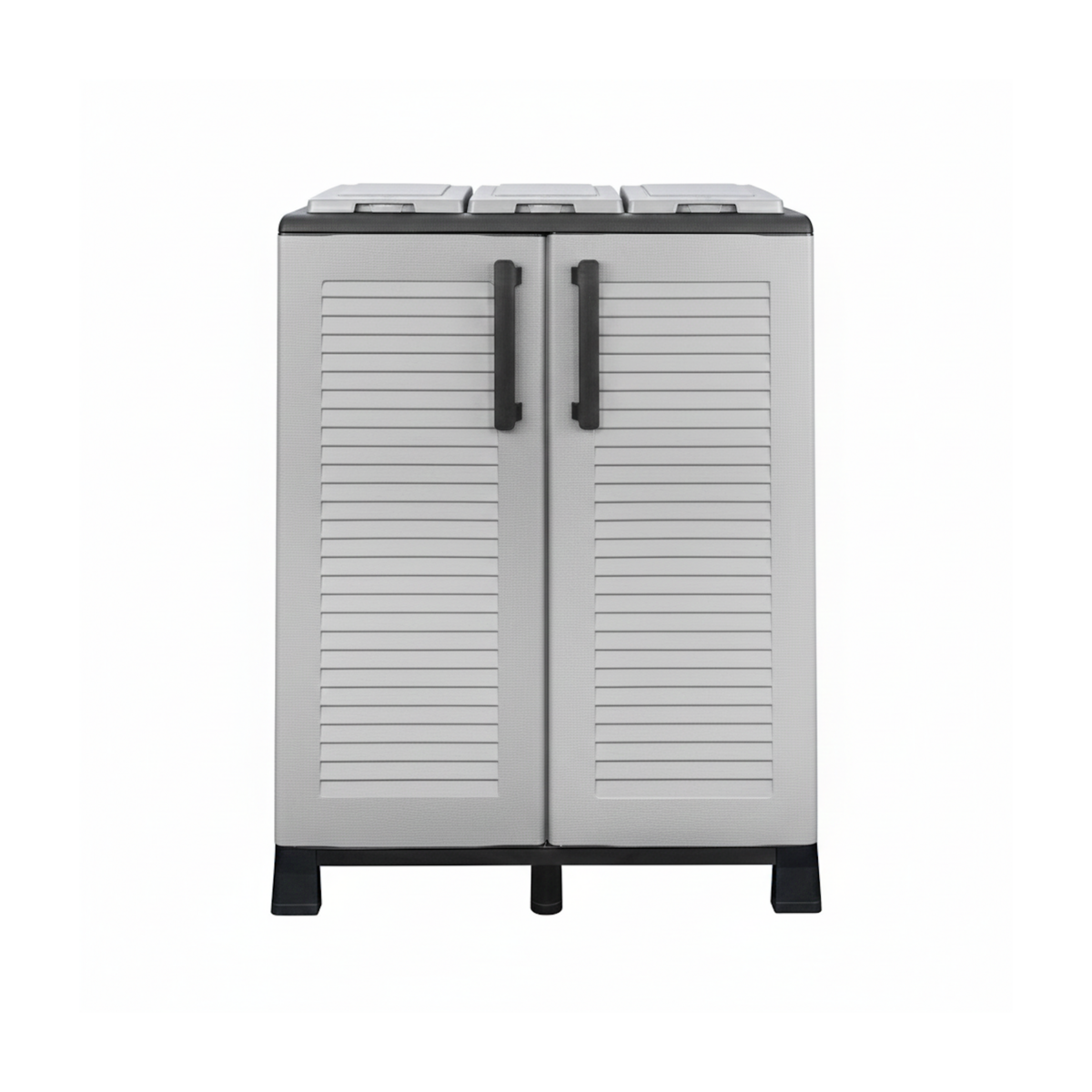 ART PLAST Abri Poubelles de Tri Sélectif 3 Sacs Recyclage Gestion des Déchets – Intérieur Extérieur 68 x 37 x 90 cm Art Plast