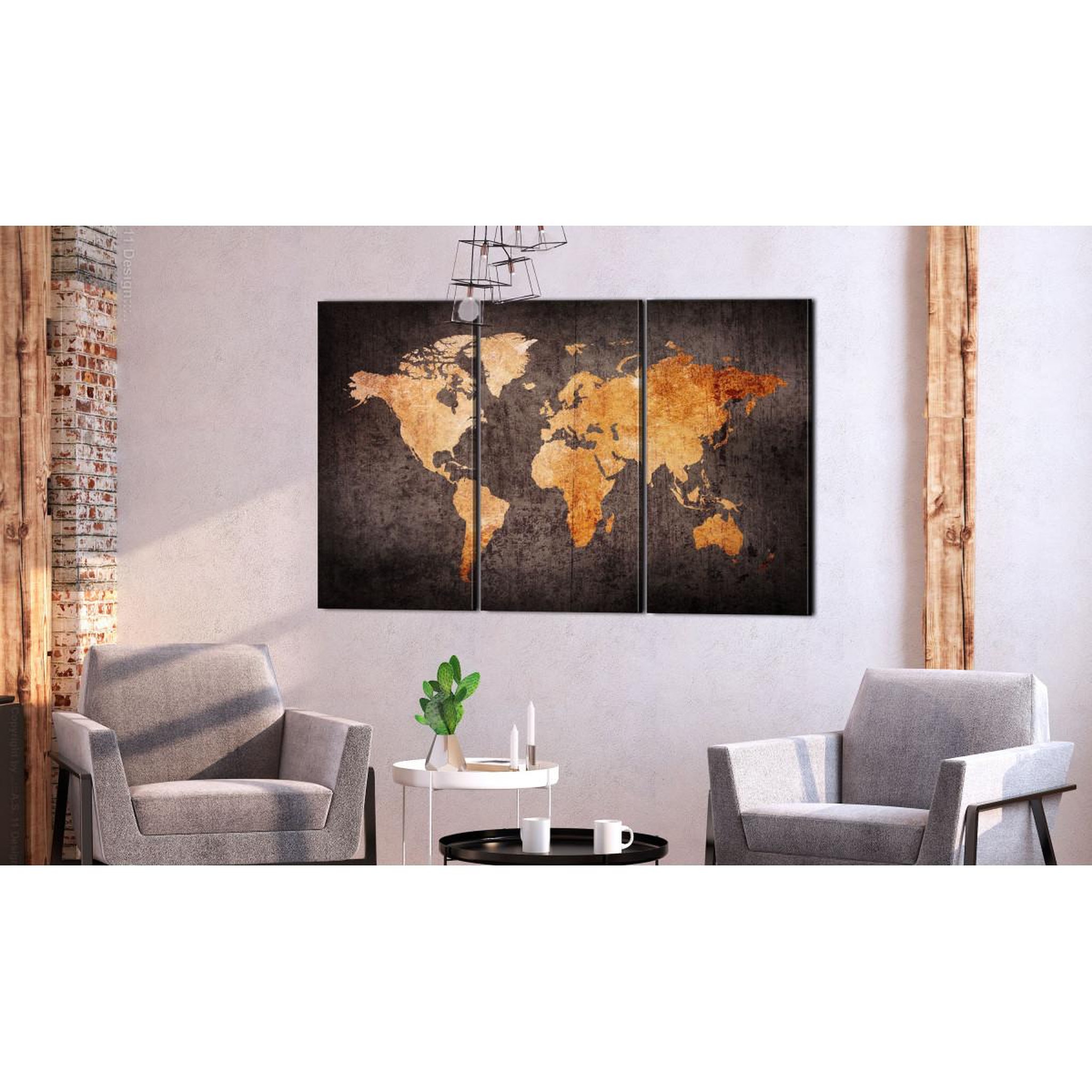 Voir la diapositive 2 : Paris Prix Tableau Imprimé  Chestnut World Map