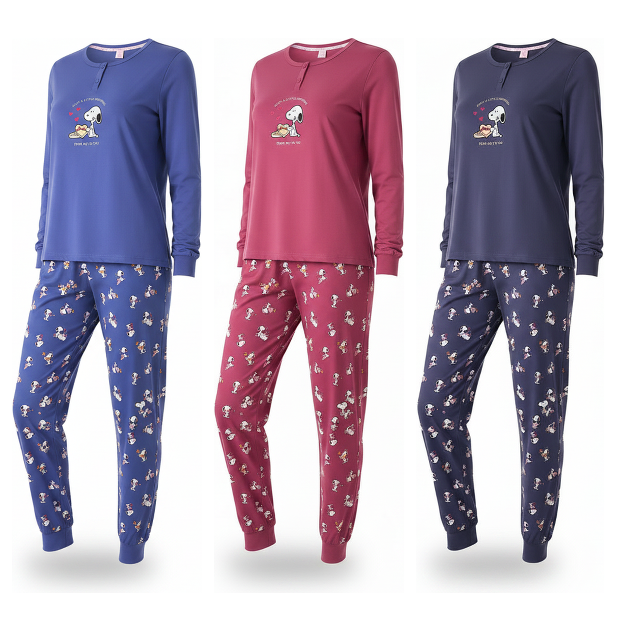 Voir la diapositive 6 : OZABI Ozabi ensemble pyjama femme léger broderie motif fantaisie