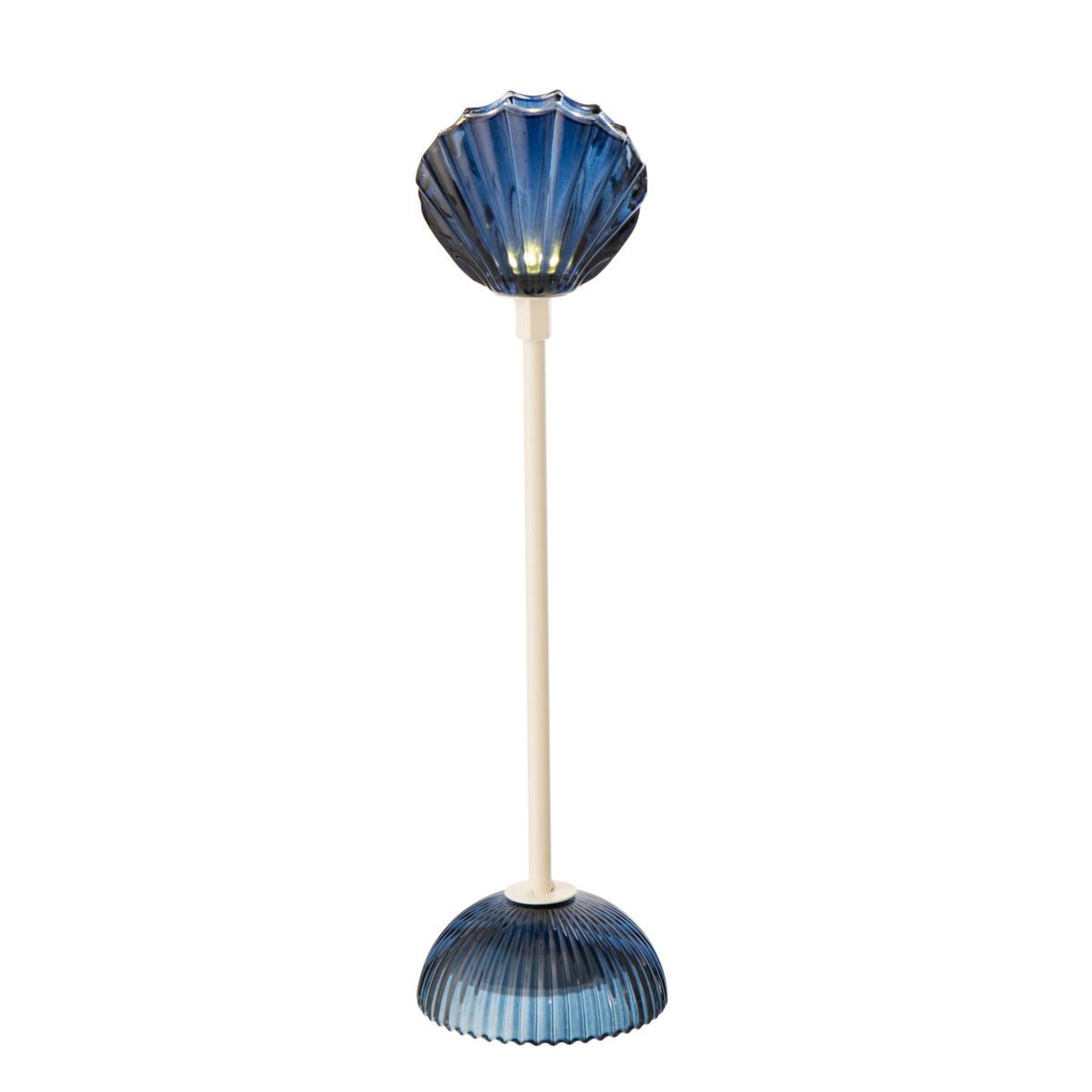 Voir la diapositive 2 : J-LINE Lampe à poser led coquillage  conchiglia  37cm bleu