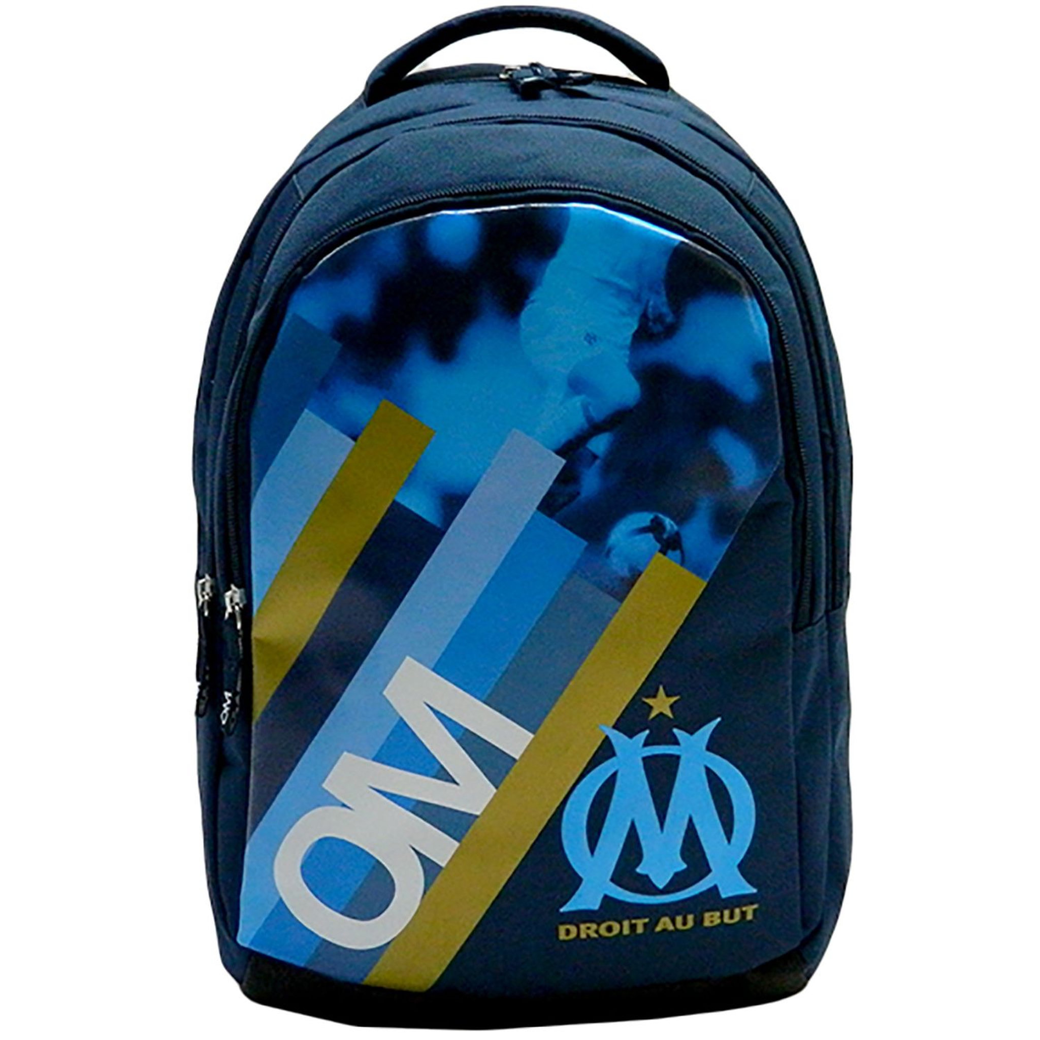 Voir la diapositive 1 : Sac à dos 2 compartiments OLYMPIQUE DE MARSEILLE Football bleu