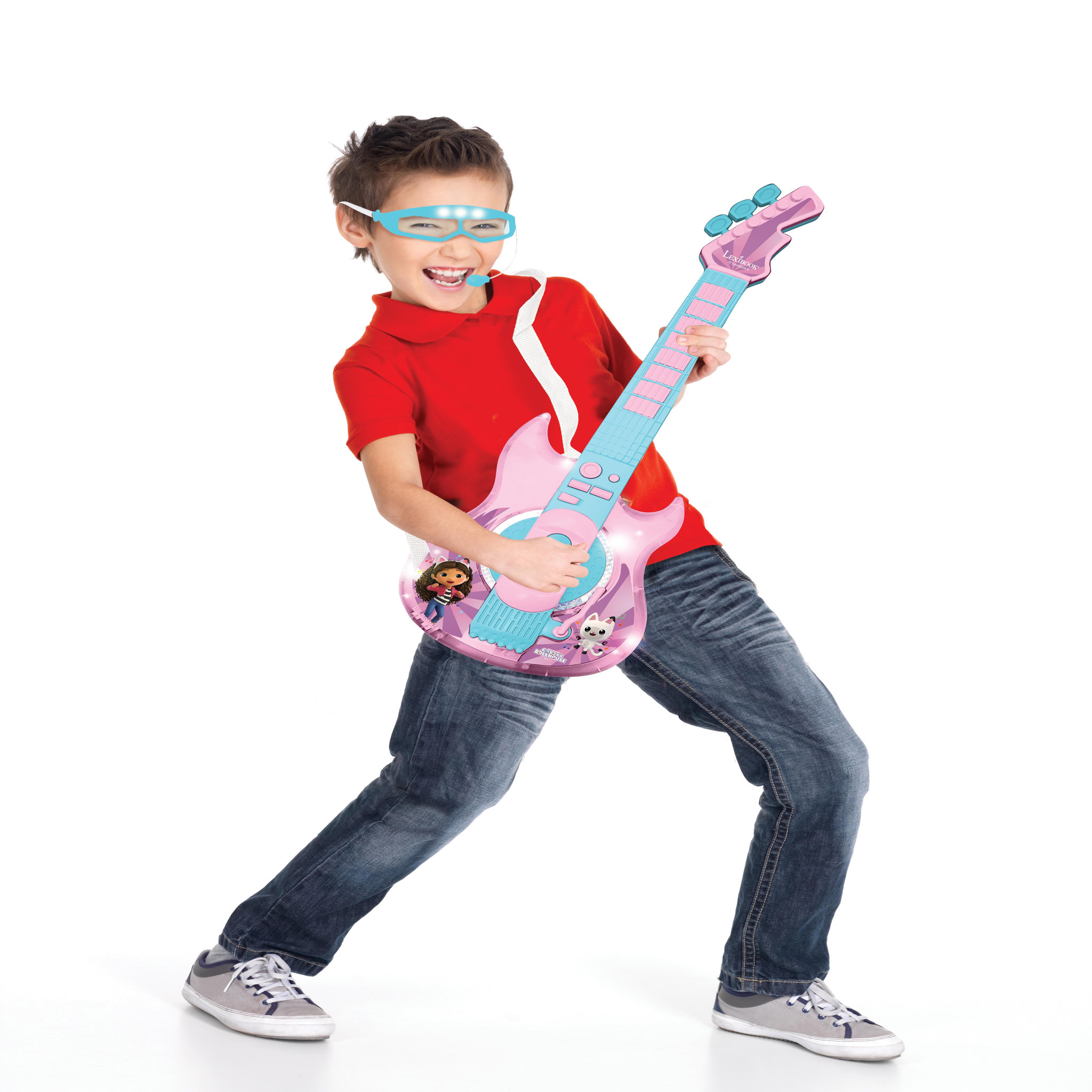 Voir la diapositive 5 : Lexibook Guitare Électronique Lumineuse avec lunettes et micro Gabby et la maison magique