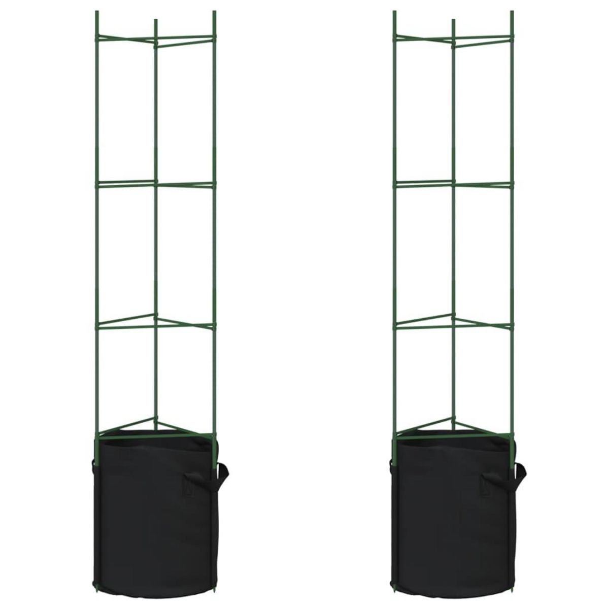VIDAXL Cage a tomates avec sac a plantes 2 pcs 154 cm acier et PP