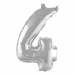 Paris Prix Ballon Gonflable Métallisé  Chiffre 4  40cm Argent