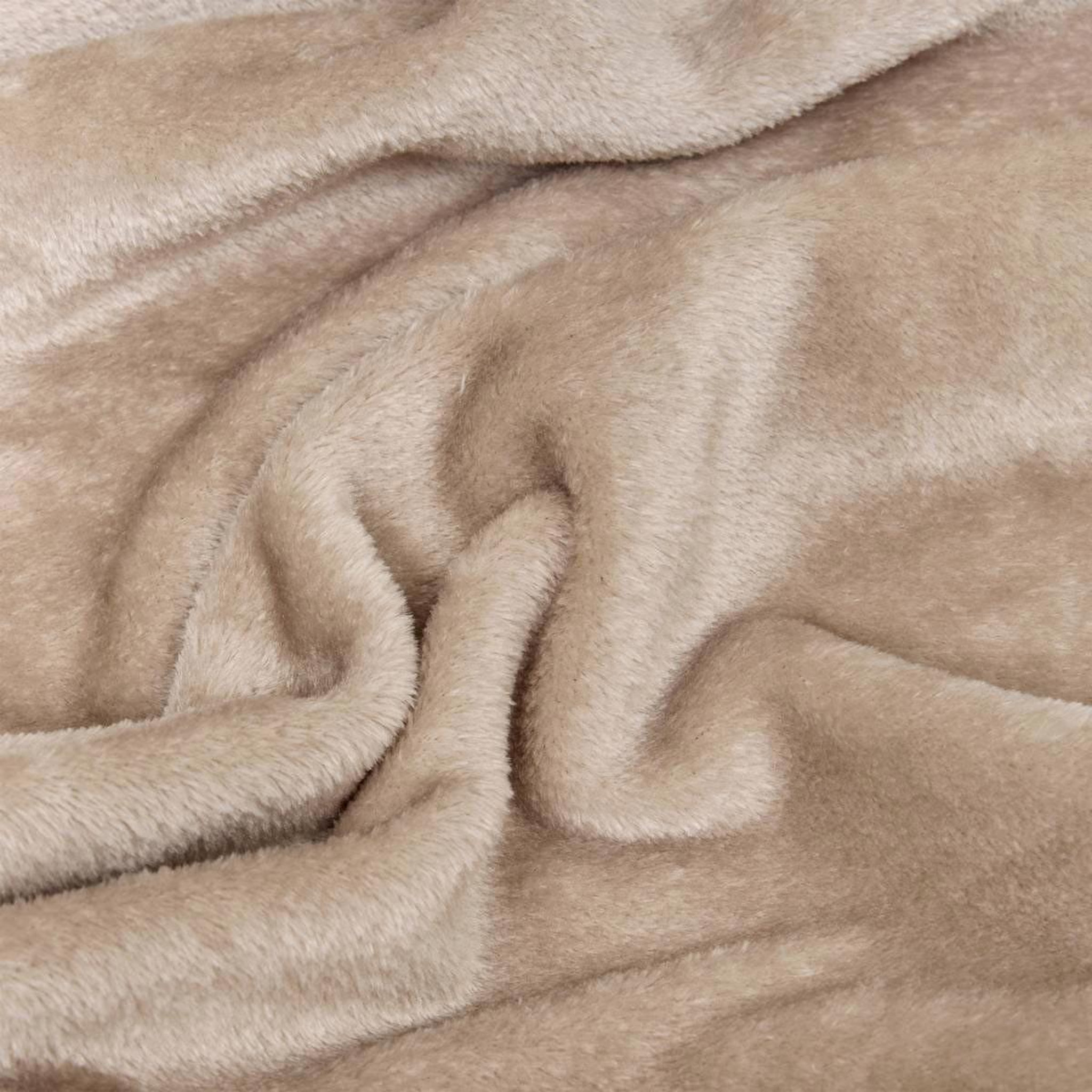 Voir la diapositive 3 : ATMOSPHERA Plaid en flanelle uni  ollis  240x260cm beige lin
