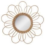 ATMOSPHERA Miroir Déco en Rotin  Fleur  38cm Naturel