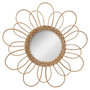 Voir la diapositive 1 : ATMOSPHERA Miroir Déco en Rotin  Fleur  38cm Naturel
