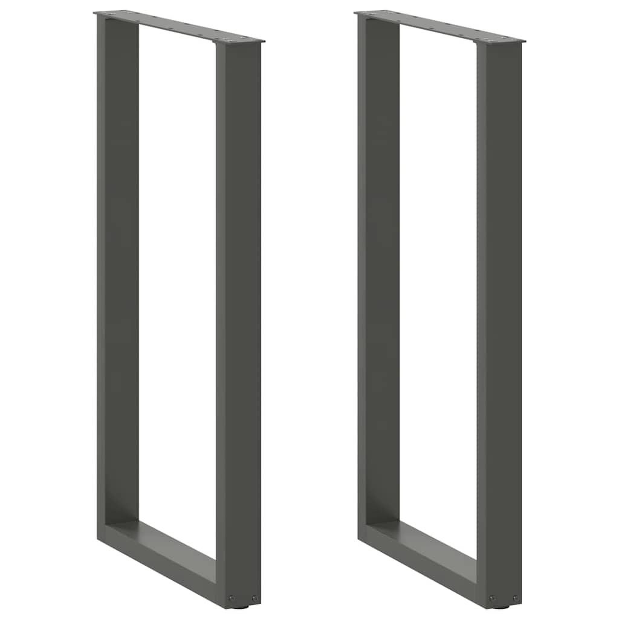 VIDAXL Pieds de table basse forme de U 2 pcs anthracite 60x(110-111)cm