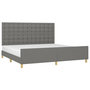 Voir la diapositive 3 : VIDAXL Cadre de lit sans matelas gris fonce 200x200 cm tissu