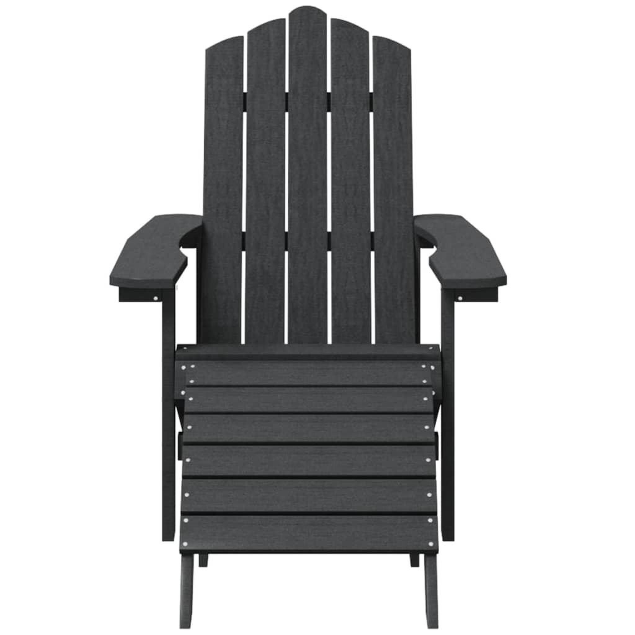 Voir la diapositive 4 : VIDAXL Chaises de jardin Adirondack repose-pied table PEHD Anthracite