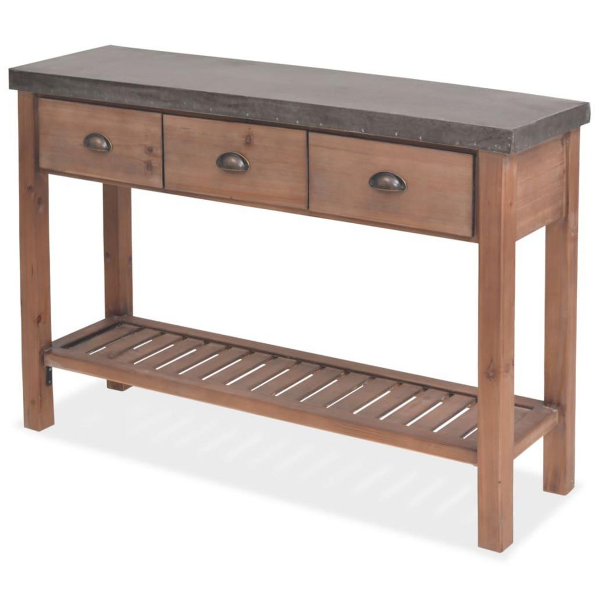 VIDAXL Table console Bois massif de sapin 122 x 35 x 80 cm