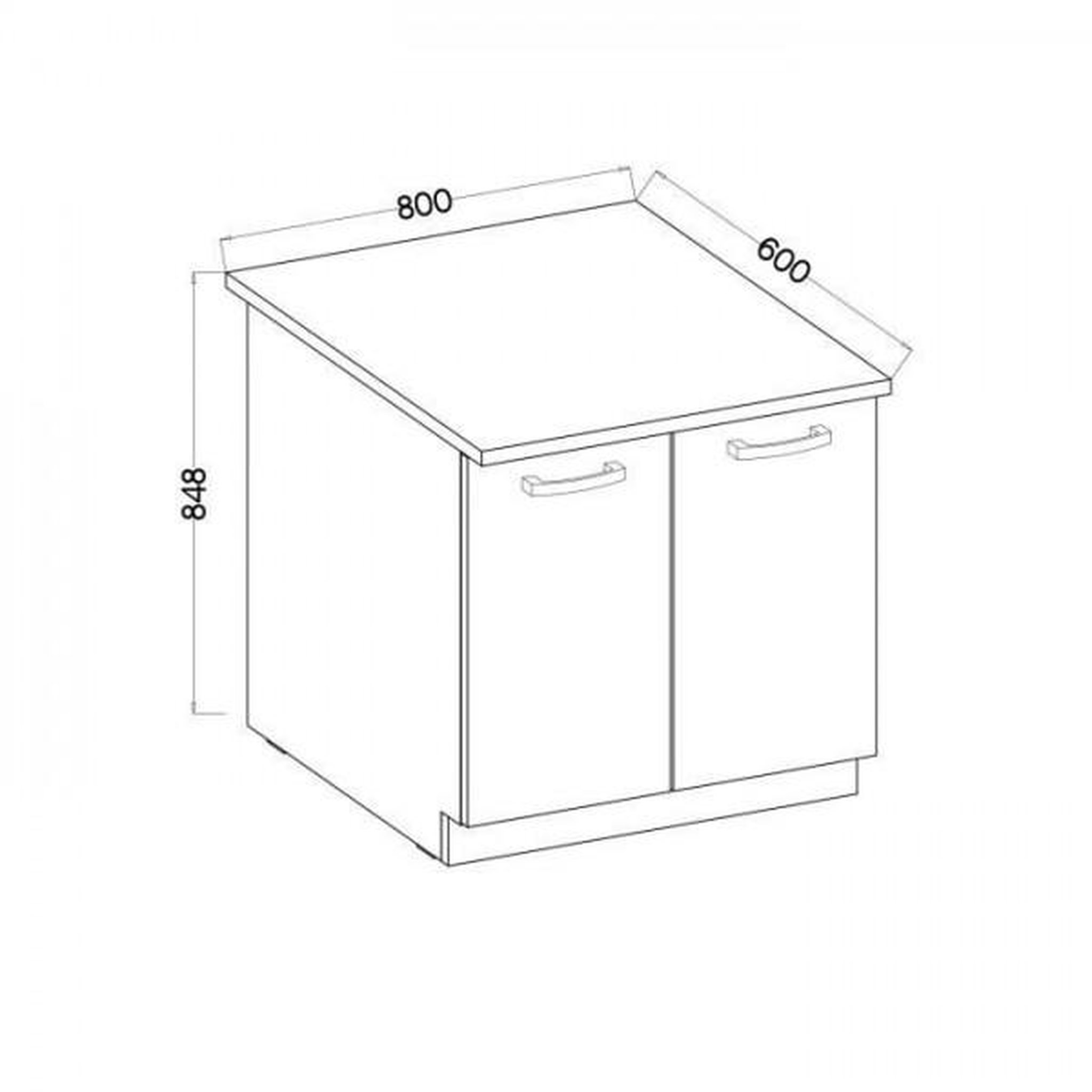 Voir la diapositive 3 : MARKET24 LASSEN Meuble bas de cuisine sous évier L 80 cm - Décor chene clair sonoma
